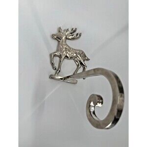 Vintage Godinger Silver Art Long Arm Christmas Reindeer Stocking Holder 7"